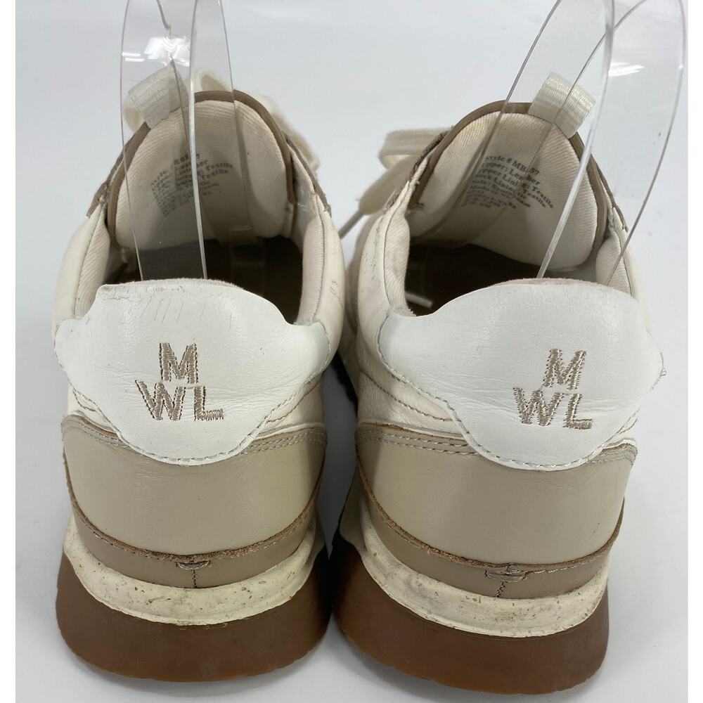 Madewell Kickoff Trainer women 7.5 Neutral Colorblock Leather laceup Sneakers - Picture 4 of 9